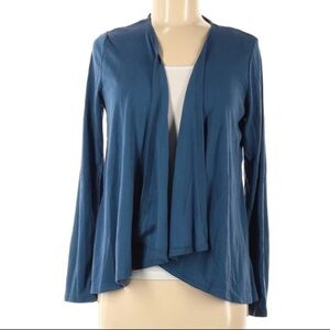 Love Zoe Open front waterfall cardigan  sweater steel blue slate medium